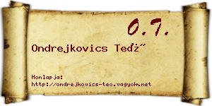 Ondrejkovics Teó névjegykártya